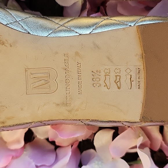 Bruno Magli Bianca Ballet Flats Quilted Leather in Metallic Gold - Picture 4 of 7